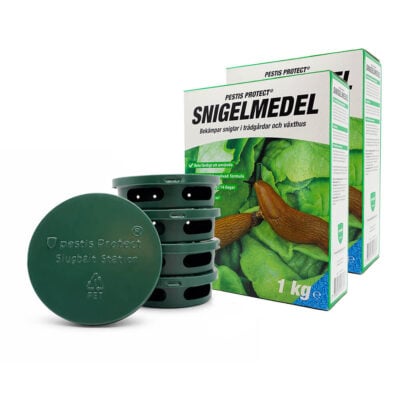 Värdepaket Sniglar | Utfodringsstation 5-pack + Snigelmedel | 2 kg / 400 kvm