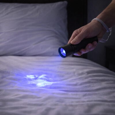 UV-Ficklampa för spårning säng