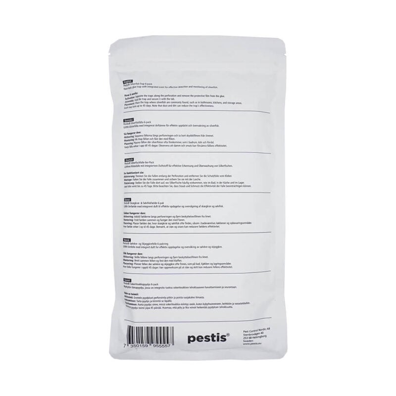 Pestis® | Silverfiskfälla 12-pack Baksida